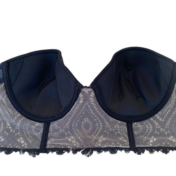 COSABELLA designer Black Strapless Corset type BRA sz 32B - made in ITALY - Picture 2 of 12